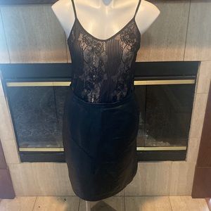 Vera Pelle made in Italy Black leather skirt